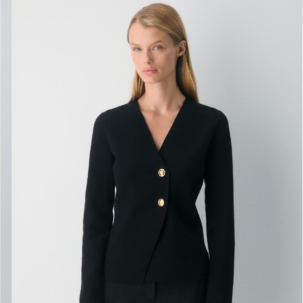 Aritzia Black Blazer with Gold Buttons